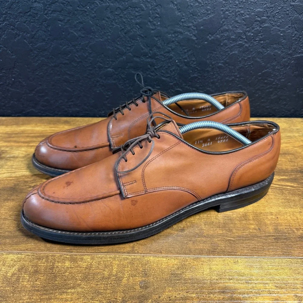 Allen Edmonds Bradley 2661 Brown Leather Split Toe Derby Mens 11.5 A Narrow
